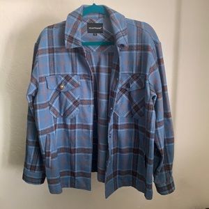 Velvet heart plaid shacket